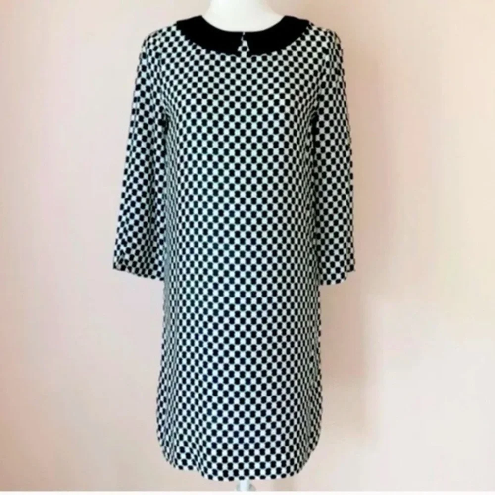 Kate Spade Kassia Silk blend Geometric shift dress with Peter Pan collar design​ - Picture 2 of 10